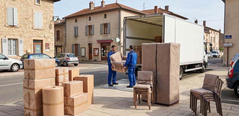 Chargement d’un camion pour un trajet longue distance, trajet Nice vers Lyon